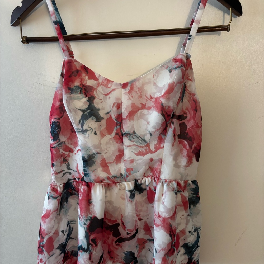 Guess Pink and White Floral Flowy Cami